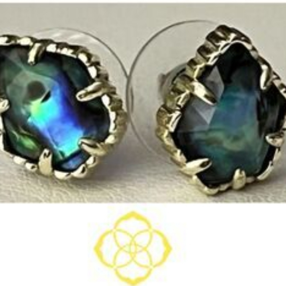 Kendra Scott "Tessa" Stud Earrings, Iridescent Abalone Set in Gold